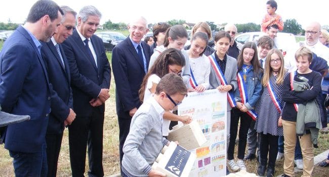 Première pierre du groupe scolaire Las Fonsès Photo DDM, O. D. Première pierre du groupe scolaire Las Fonsès Photo DDM, O. D.