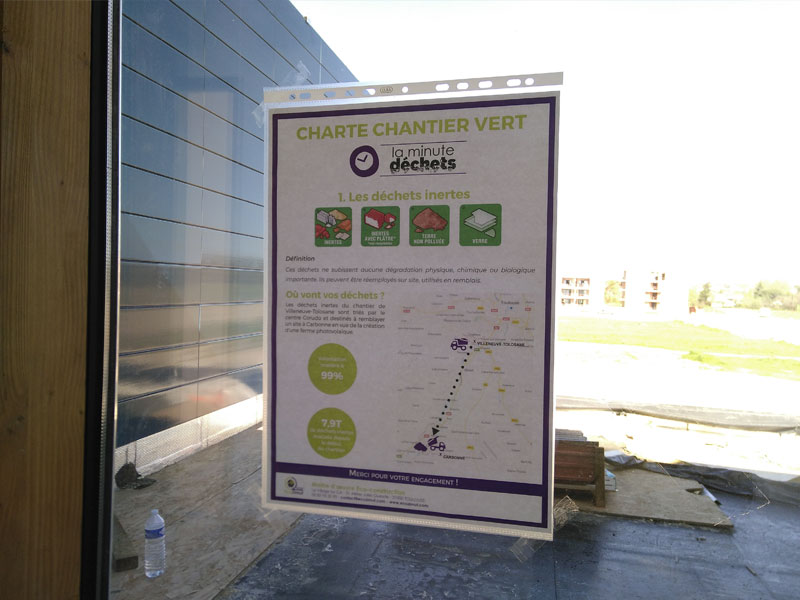 La minute déchets: signalétique chantier vert - Groupe scolaire Villeneuve Tolosane