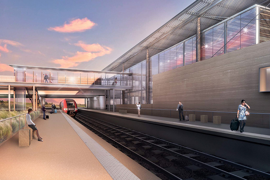 Construction de la gare TGV à NÎMES-MANDUEL (30)