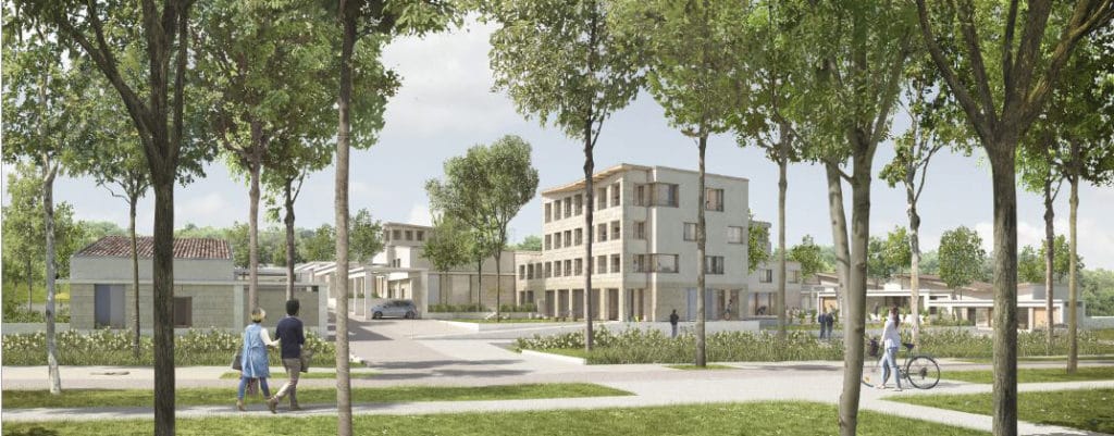 Construction de 55 logements en brique de terre de site ZAC de Monge à Cornebarrieu