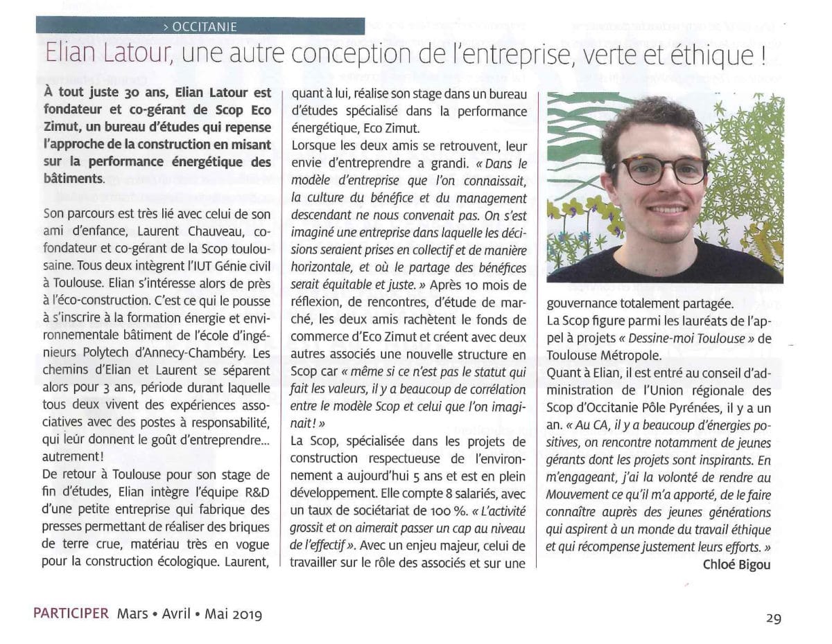 Interview Elian Latour revue des SCOP 670