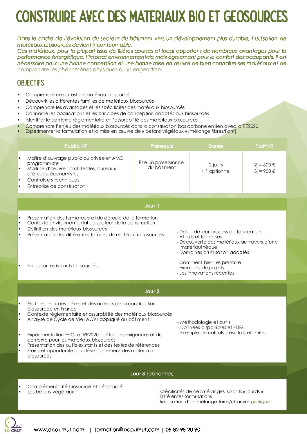 Formation SCOP Ecozimut - Construire avec les materiaux biosourcés