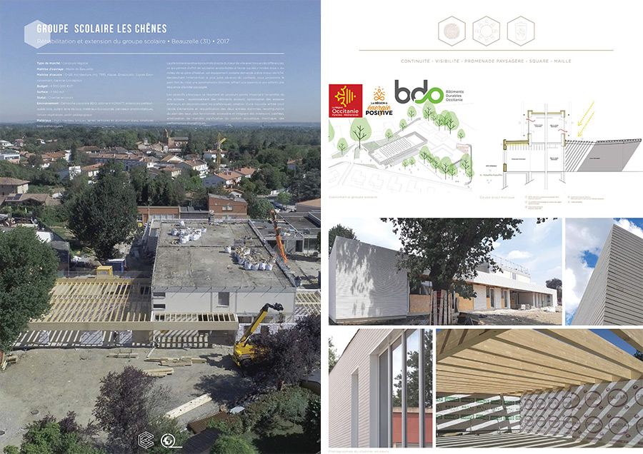 Projet commun SCOP Ecozimut et C+2B - Réhabilitation et extension du groupe scolaire Les Chênes à Beauzelle