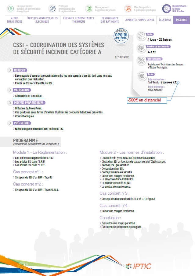 OPQIBI RGE – CSSI COORDINATION DES SYSTEMES DE SECURITE INCENDIE CATEGORIE A OPQIBI RGE - CSSI COORDINATION DES SYSTEMES DE SECURITE INCENDIE CATEGORIE A