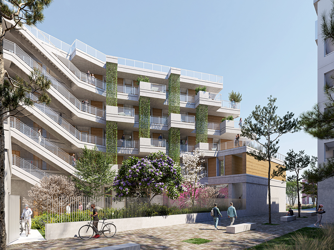 PC – rue piétonne-BD Construction du collège Paléficat à Toulouse