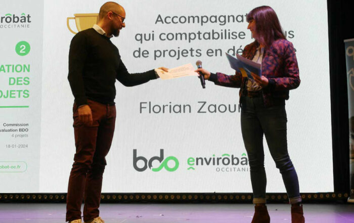 Florian Zaour accompagnant qui comptabilise le plus grand nombre de projets BDO 2 - ©Envirobat Occitanie